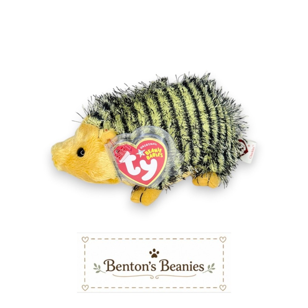 Chuckles the Hedgehog Ty Beanie Baby | Woodland Prickles 🌿 | Mint Heart Tag ⭐